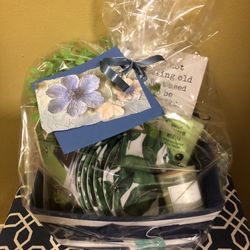 Gift Basket - Blue & White & Green