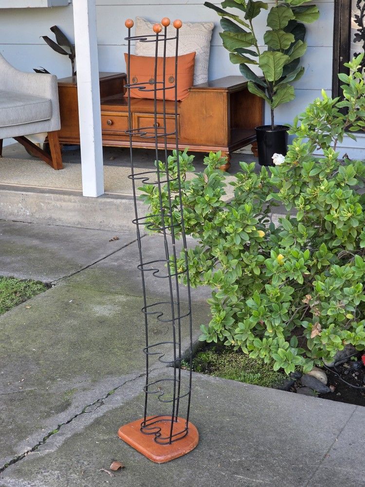 Vintage Metal & Wood CD Display Tower