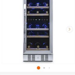 NewAir Dual Zone 29-Bottle Built-In Compressor Wine Cooler Quiet Operation and Beech Wood Sheves