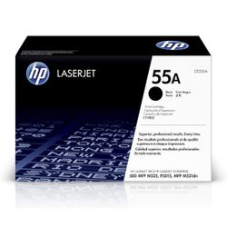 HP 55A Black Toner Cartridge for HP LaserJet Printers, CE255A