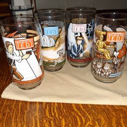 4 1983 Collectable Star Wars Glasses