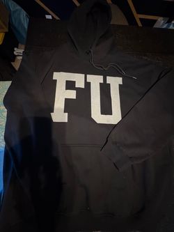 Black FU Graphic Pullover Hoodie