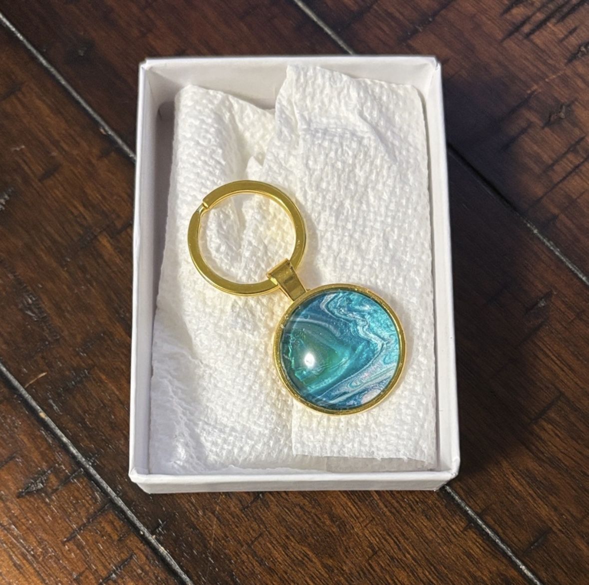 Gold And Blue Keychain