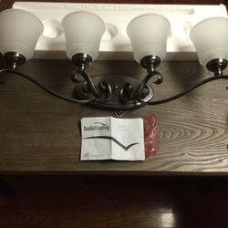 ELEGANT SEA GULLLIGHTING 4 LIGHT 32 INCH VANITY, ANTIQUE BRUSHED NICKEL, 44382-965…NEW…RETAILS AT 229.95 PLUS TAX…