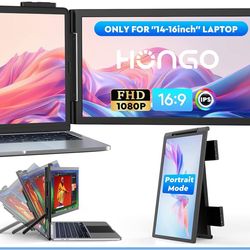 Laptop Screen Extender,14" FHD 1080P IPS Dual Screen,Attachment Screen Extended Extra Screen, Portable Monitor for Laptops 14-16" with USB-C/HDMI Port