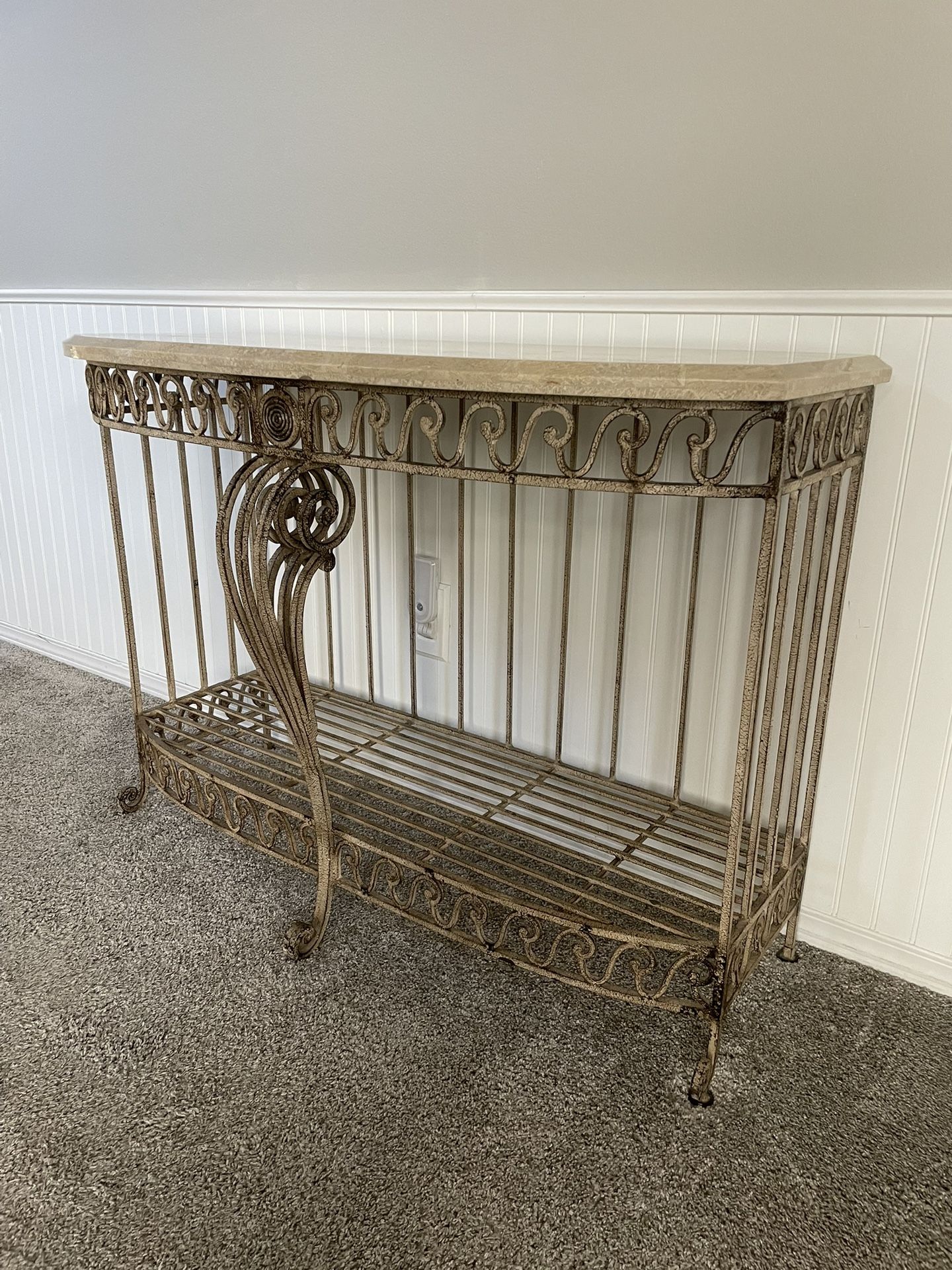 Marble & Metal Console Table