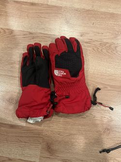 The North face Boys Youth Ski Gloves (red and navy blue)