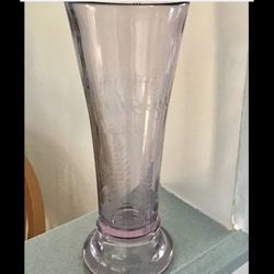 1884 Saratoga Horse-Racing Engraved Glass Cup Equestrian Vase