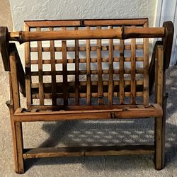 Bamboo And Rustic Wood Magazine Rack 