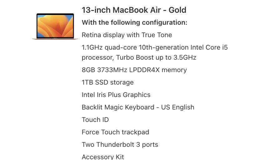 Gold Apple MacBook 2020