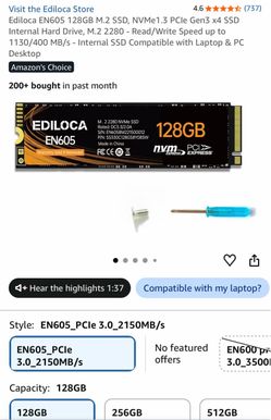 Ediloca EN605 128GB M.2 NVMe SSD