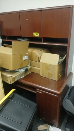 FREE cherry wooden desk with hutch