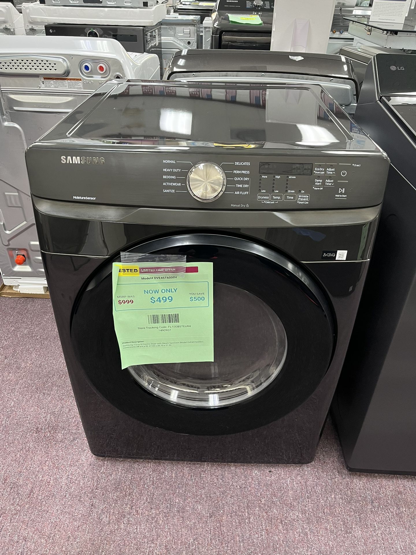 Dryer, Samsung New Open Box 27” Dryer 