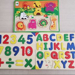 Animals, Numbers, Alphabet Puzzles