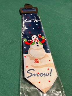Christmas Singing Tie Let It Snow Christmas Tie Push-button Snowman Necktie