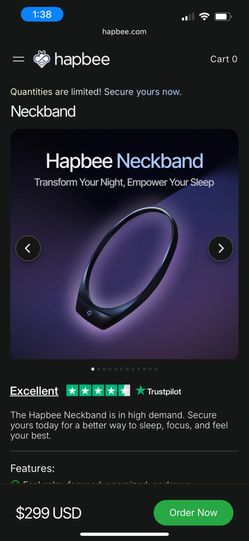 Hapbee Neckband Wearable - $90 (Retails $299)