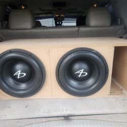 Two 12 inch Subwoofers with box ready to install