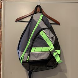 Sling Backpack Adidas Black, Gray, and Lime Green