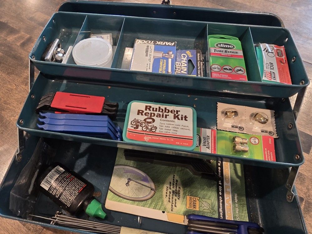 13" Tool Box With Bicycle Items