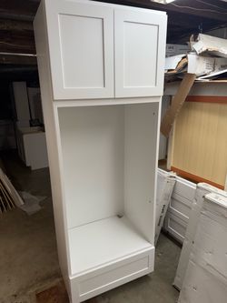 Pantry Doble Oven Shaker White Cabinet