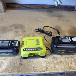 40V Ryobi batteries and charger