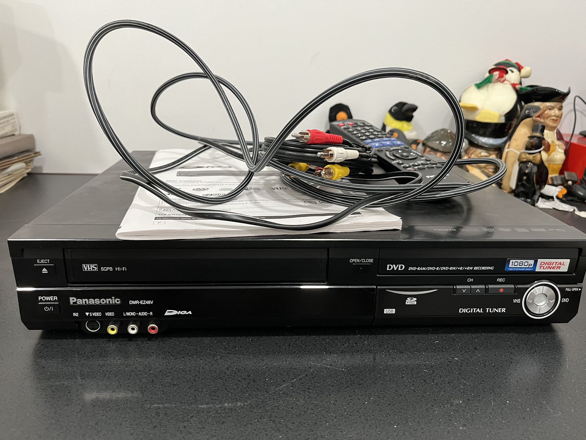 WORKING Panasonic DVD VCR Combo Recorder Remote Manual DMR-EZ48V New Blank VHS