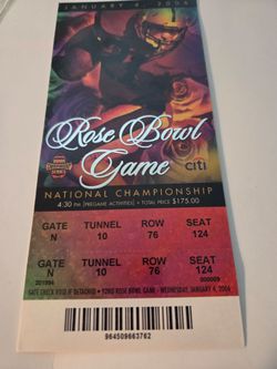 2006 BCS Rose Bowl Game Ticket 🎟,  "Rare"