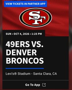 49ers vs. Denver Broncos NFL Ticket