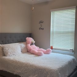 Uphostered queen bed frame + mattress!