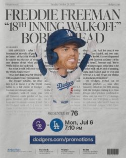 Freddie Freeman “18th Inning Walk-Off” Bobblehead LA Dodgers + Topps Card | Presale