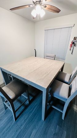 Counter Height Dining Table with 4 Chairs and a bench