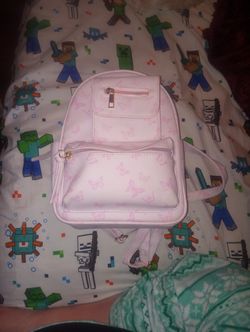Pink Butterfly Mini Backpack With Matching Wallet