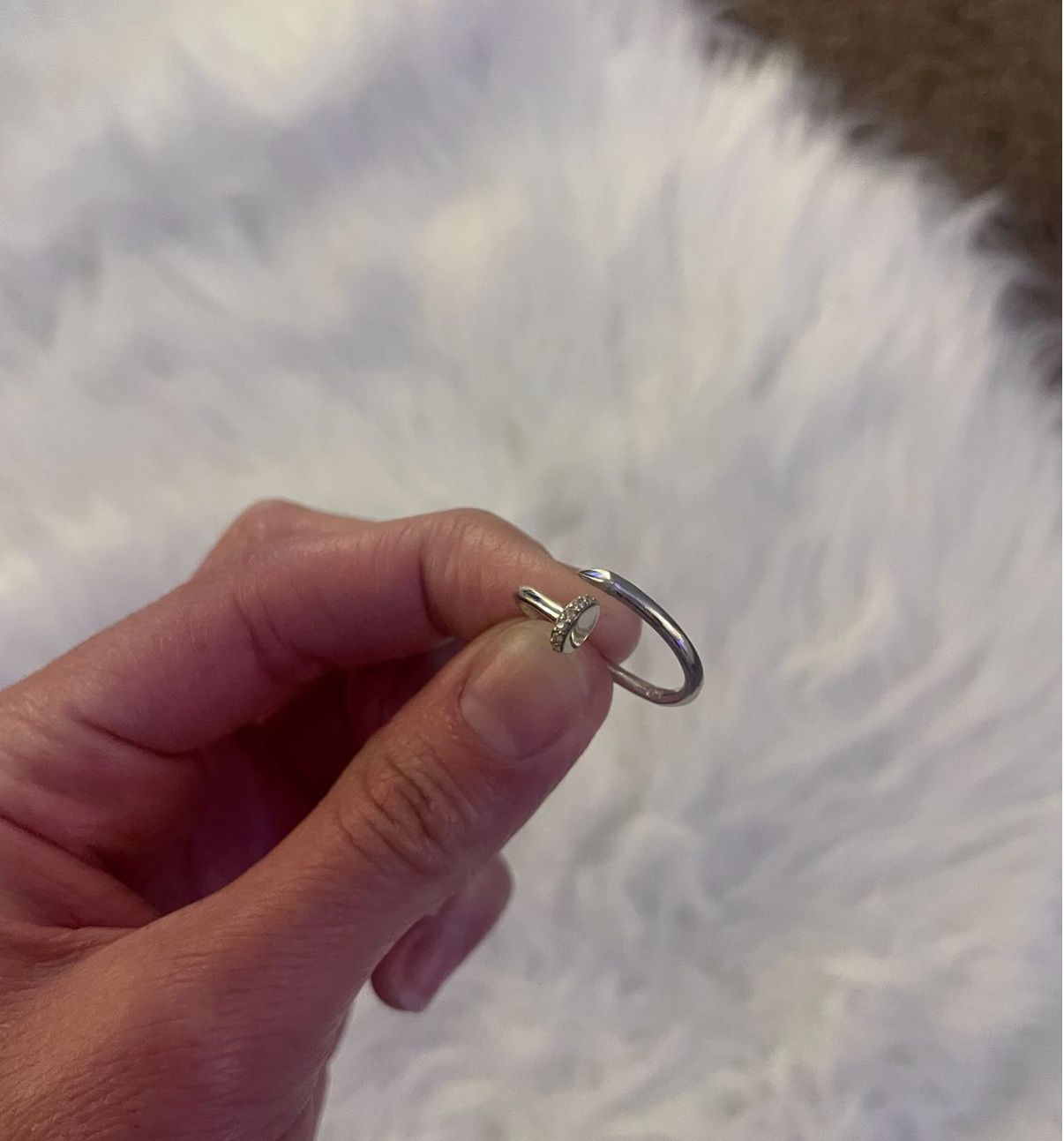 14 K Silver Plated Gold Nail Ring