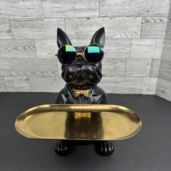 French Bulldog Statue, Black Dog Butler Statue, Statues for Home Decor/Piggy Bank