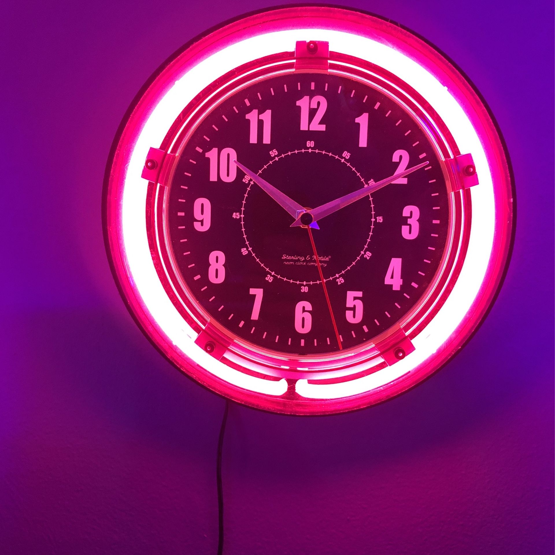 Pink Neon Light Clock