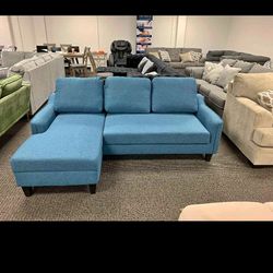 IN STOCK📌SAME DAY DELIVERY》Ashley Furniture Jarreau Blue Sofa Chaise Sleeper $699.》Sofa, Small Sectional, Couch, Seccional📌