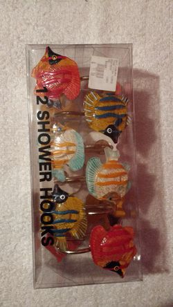 New set of 12 tropical fish shower hooks