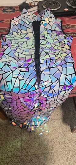 Holographic Iridescent "Broken Mirror" Stage Performance Costume / Festival Dress