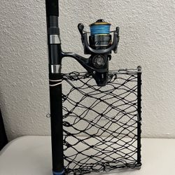 Big Sturdy Fishing Pole with Reel With Crab Trap - Fully Assembled and Ready to Use - Firm Price. 