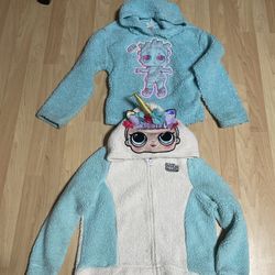 Lot Of  2  LOL Surprise Doll Girls Hoodie Sweater L.O.L Size 10/12  