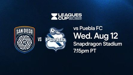 4 Tickets Leagues Cup San Diego Football Club vs. Puebla FC 2 Pairs of Seats: Club Section C108 4th Row + 207 2nd Row Center Pitch includ