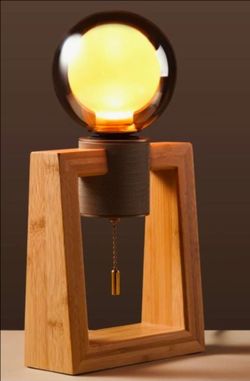 Two Elegant Soild Wood Lamps