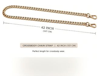 Gold Crossbody Chain Strap - 42 Inch