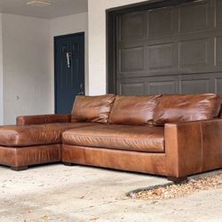 Leather Maxwell Restoration Hardware Sectional Couch Sofa