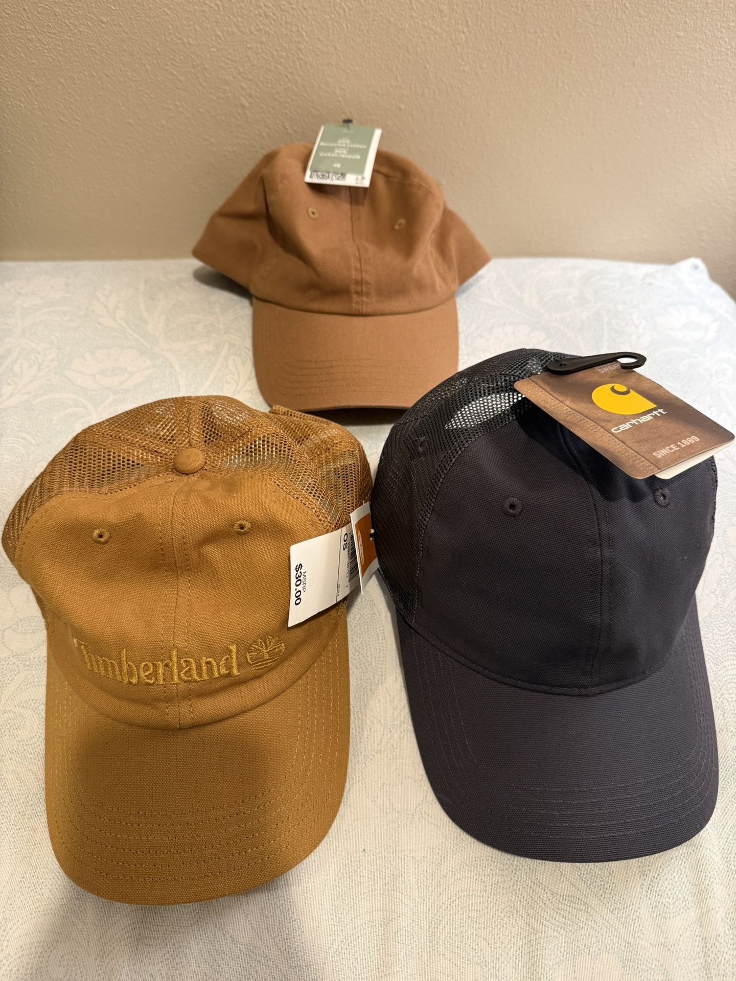 Brand New With Tags 3x Baseball Caps Hats CARHARTT TIMBERLAND H&M
