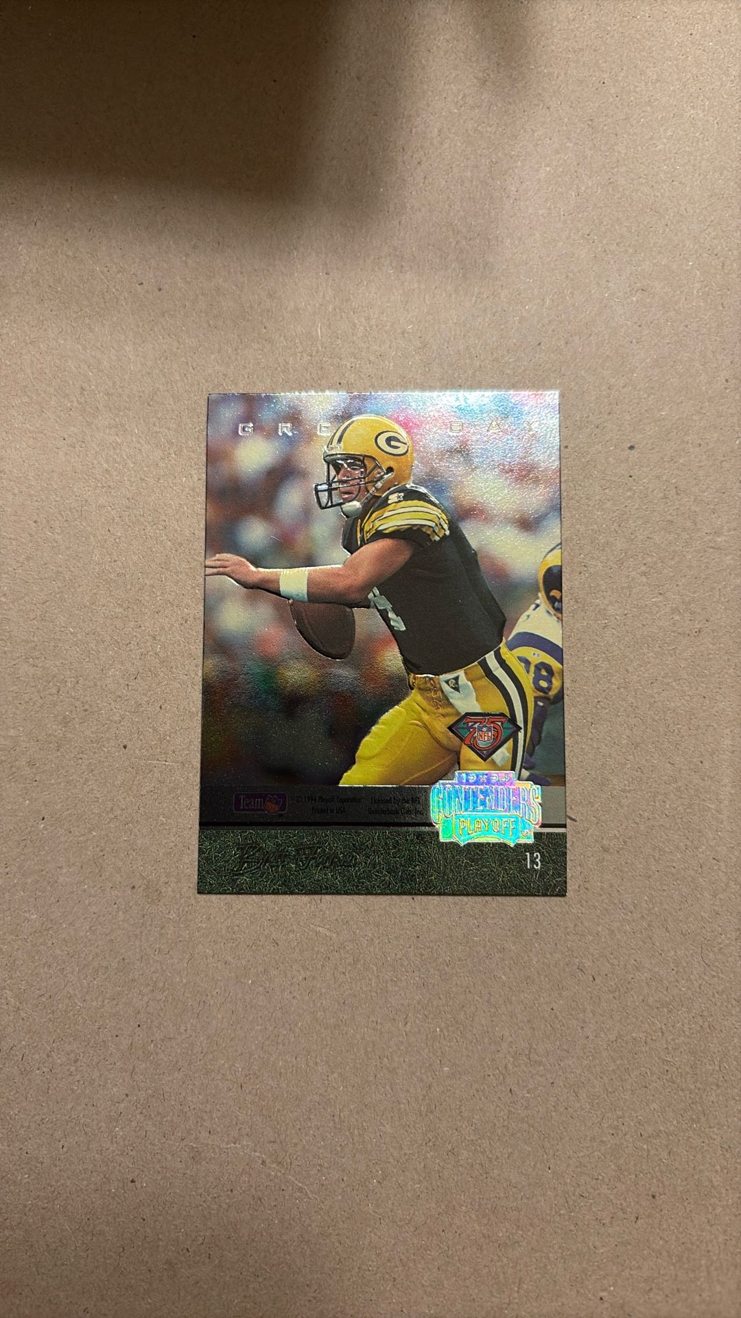 1994 Playoff Contenders Back-To-Back Brett Favre, Johnson #13 (RC)