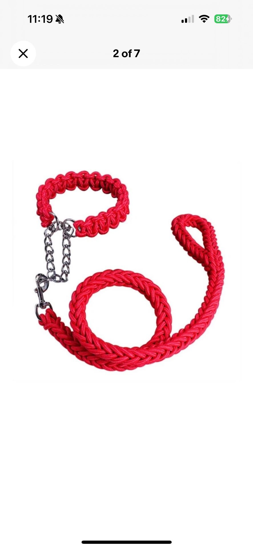 Nylon Dog Collar and Leash Braided Collar Set Extra Large Leash 51” Long Pets