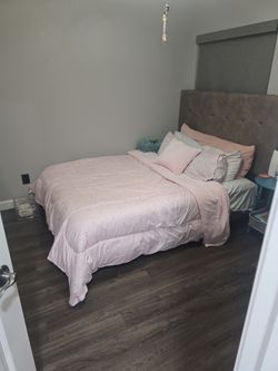 Queen Bed Headboard, Frame And Matress