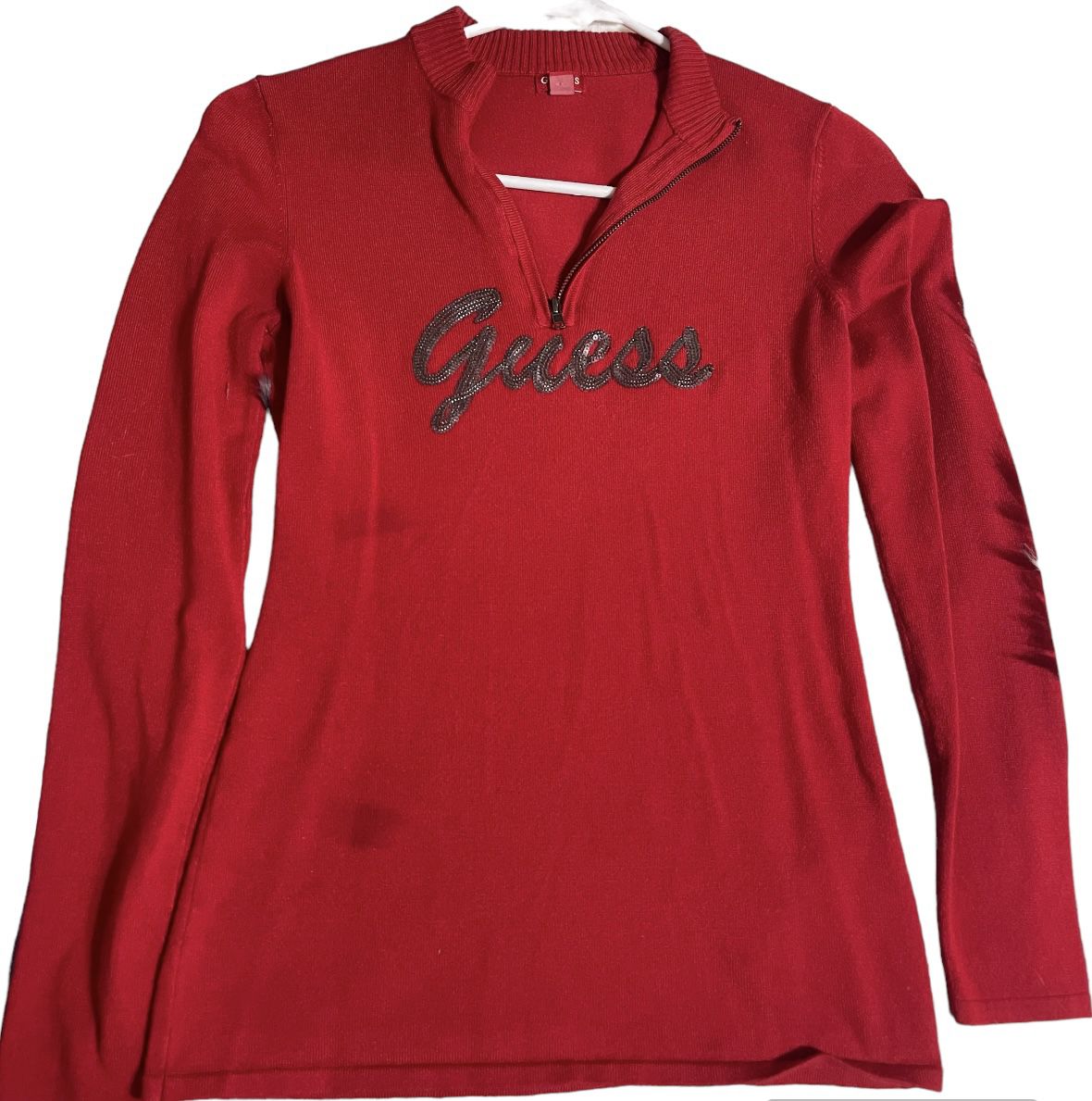Guess Red Sweatshirt Blouse