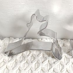 Assortment of Vintage Aluminum Metal Christmas Theme Cookie Cutters Set of 5